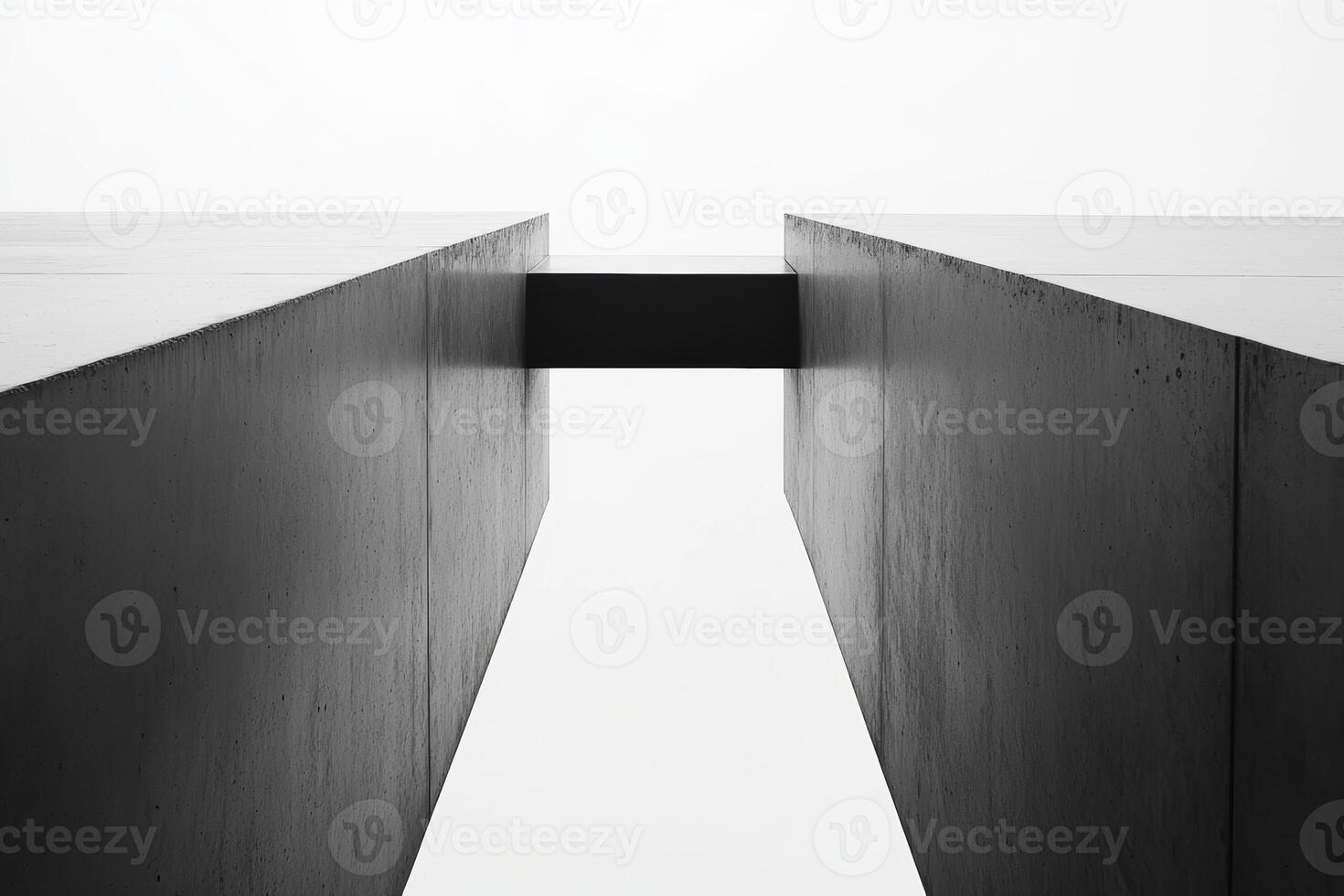 Minimalist architecture showing concrete structures reaching sky photo