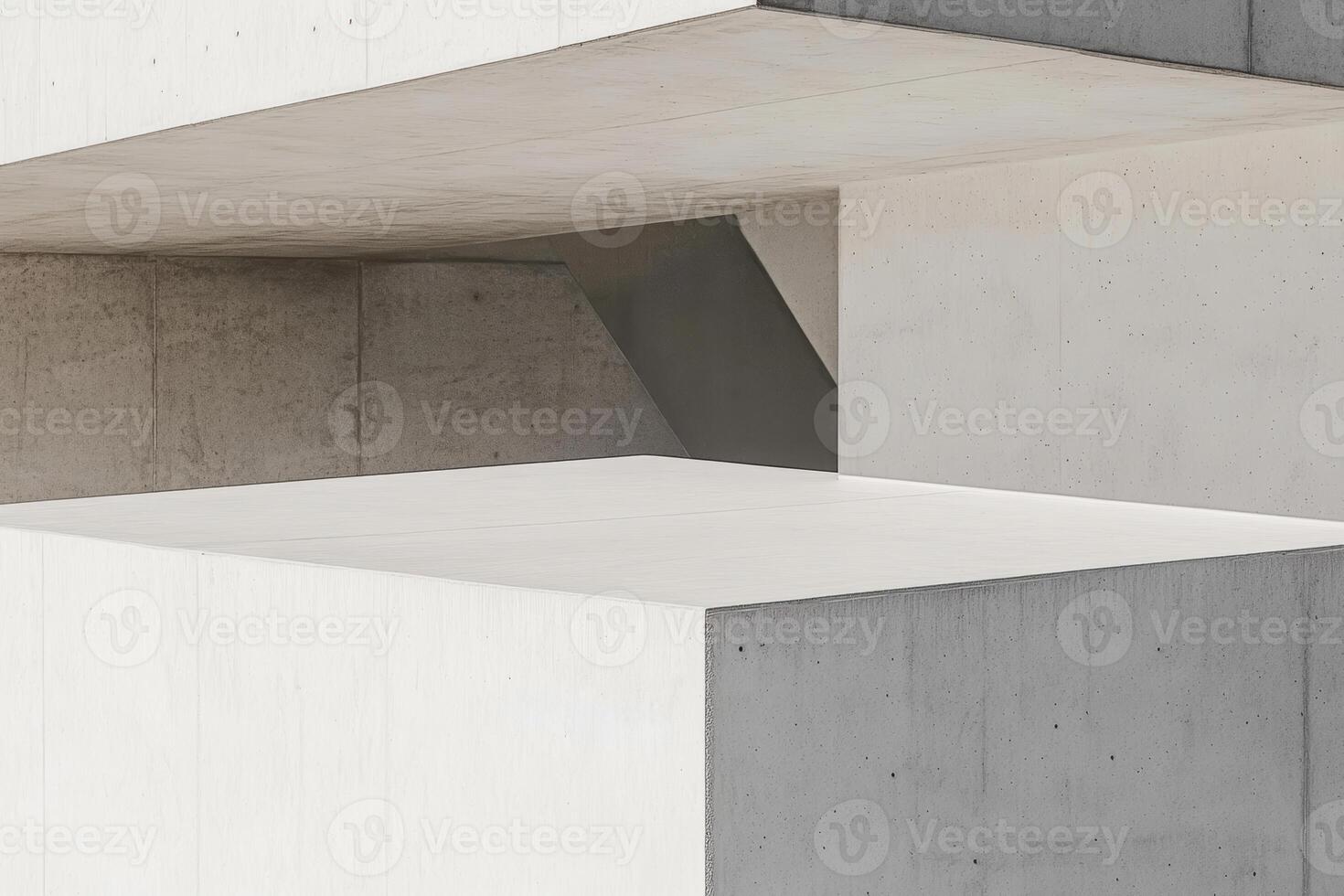 Modern concrete architecture with clean lines and angles photo