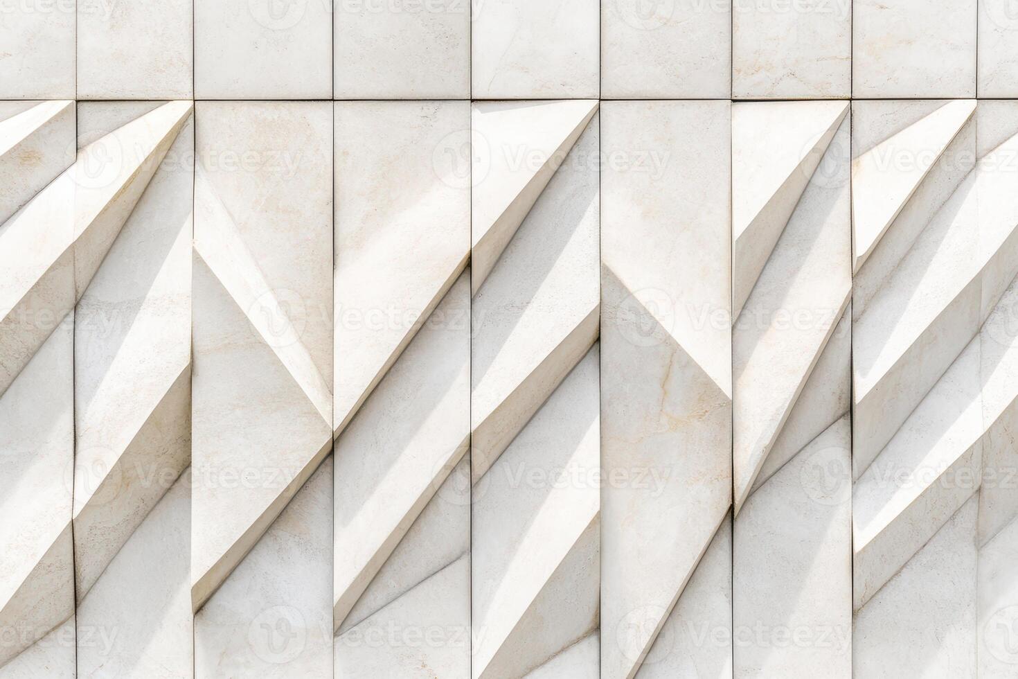 Geometric white wall design with angular shapes and textures photo