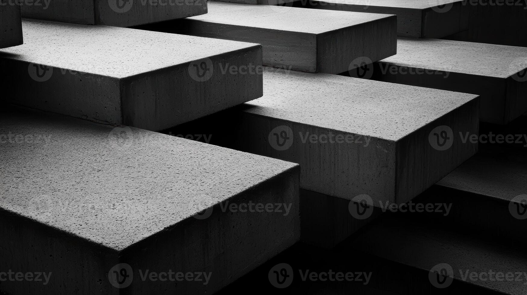 Concrete blocks create a modern architectural design photo