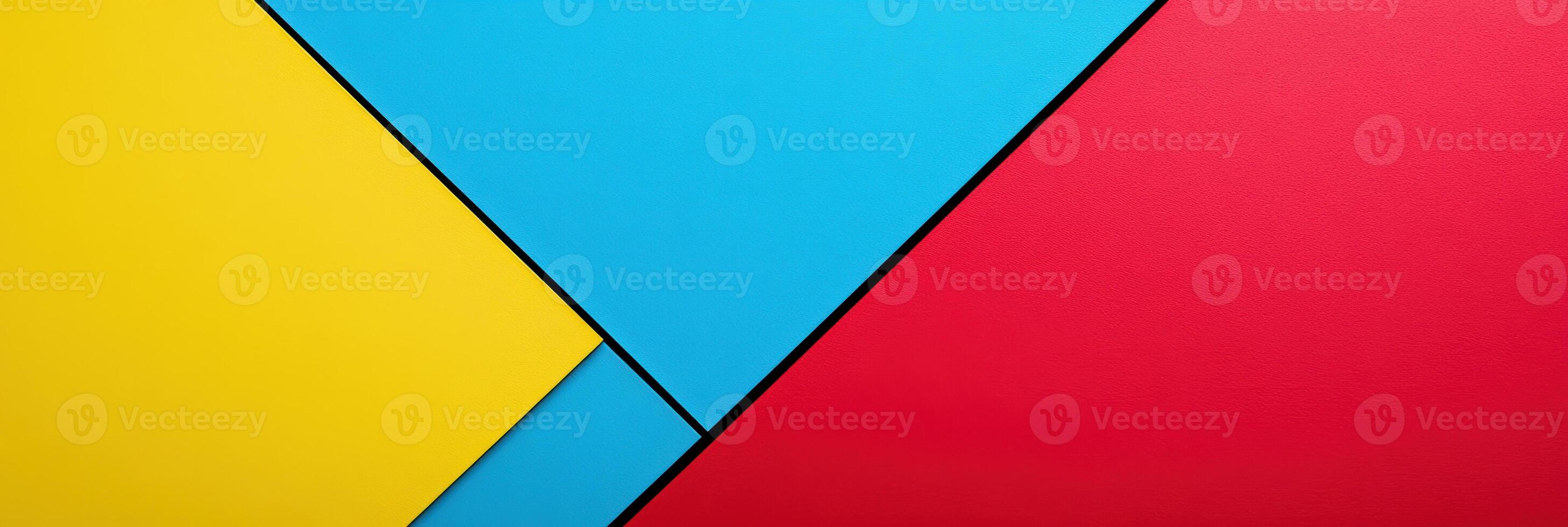 Colorful geometric shapes create modern art composition photo