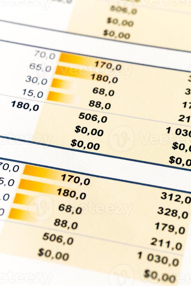 Financial report with detailed data visualization and clear numeric values for analysis photo
