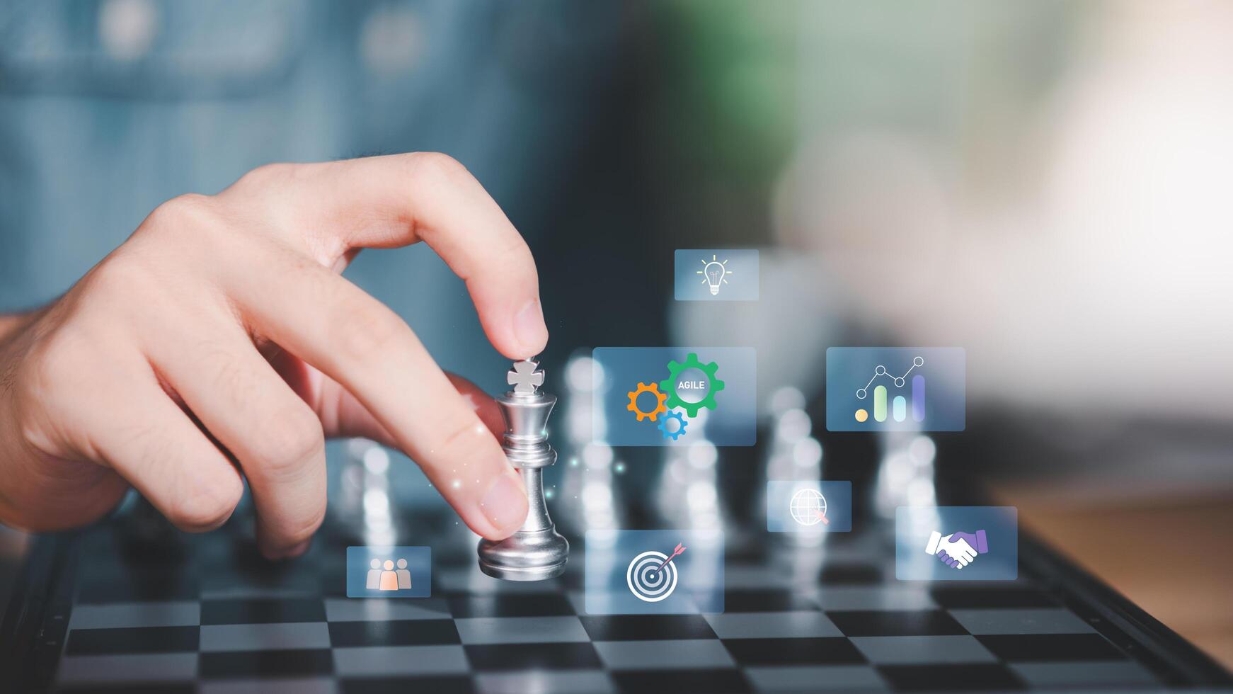 Strategic planning driven by agile thinking, collaboration, adaptive innovation ensures continuous improvement, efficient performance, long-term growth in today is fast-changing business environment. photo