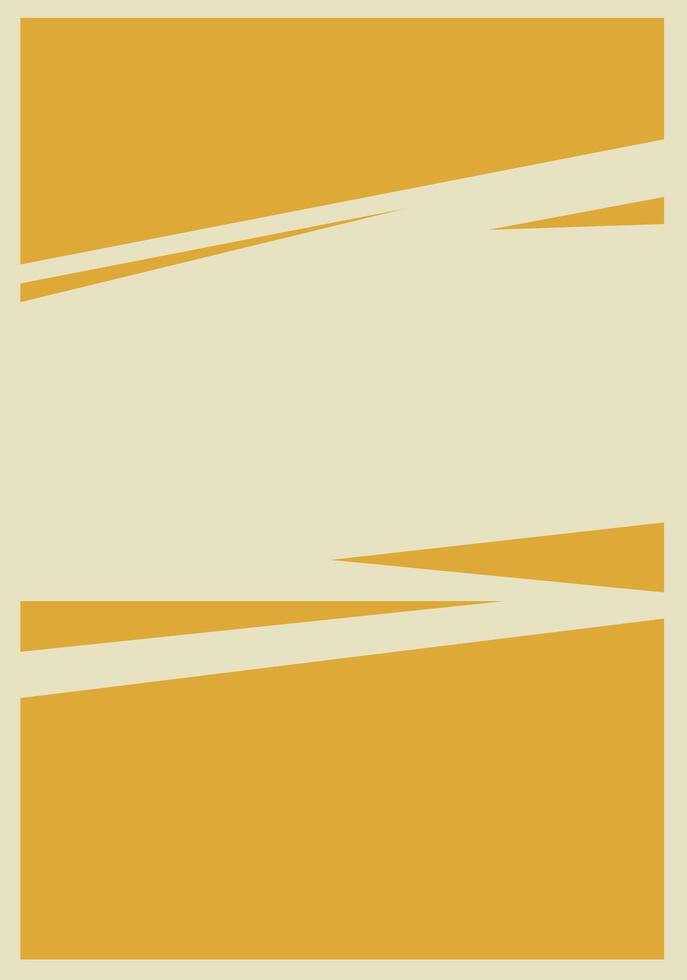 Abstract geometric background with bold mustard yellow blocks and cream negative space, featuring sharp angled lines creating a dynamic, modern retro composition. vector