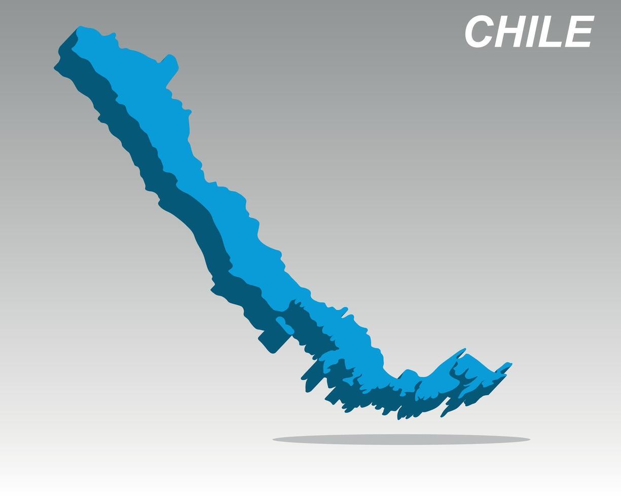 Clean 3D map of Chile with a modern design vector