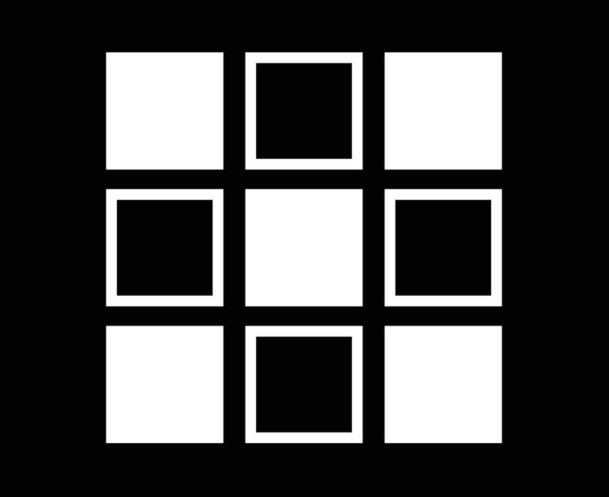 Square Outline And Square Shape Collection Black And White Symbol Element Graphic Design Illustration vector