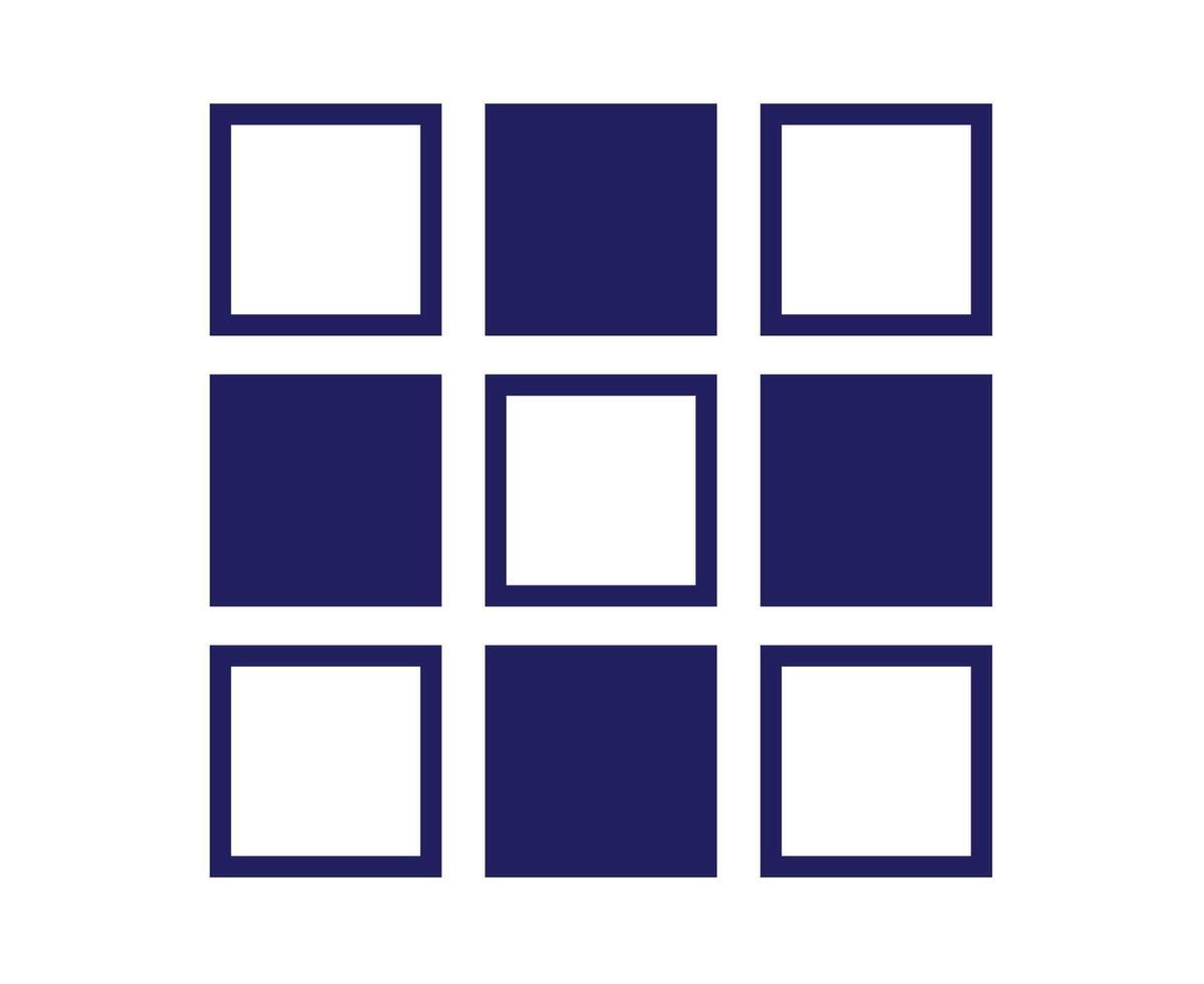 Square Shape And Square Outline Collection Blue Symbol Element Graphic Design Illustration vector