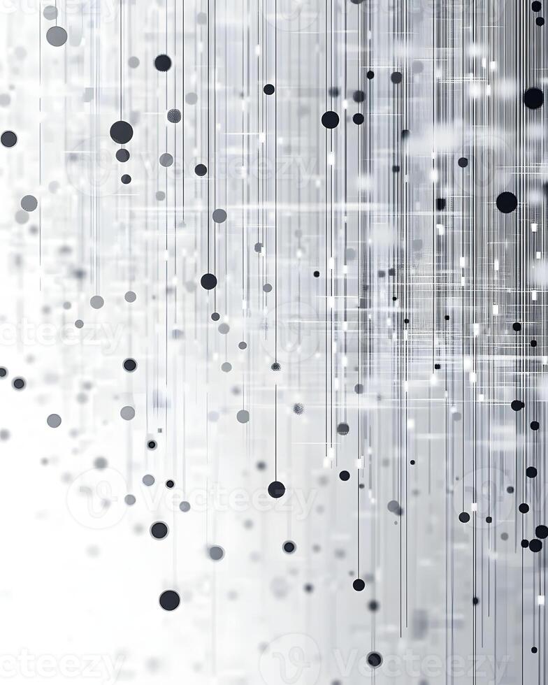 Abstract Black and White Pattern with Dynamic Lines and Circular Elements photo