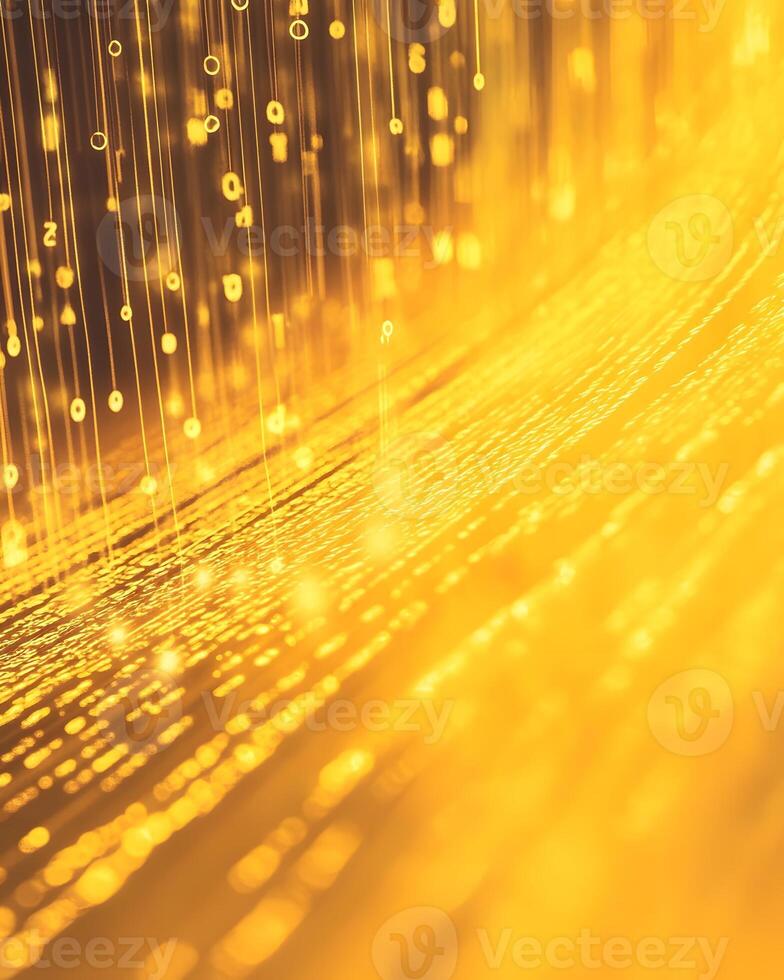 Dynamic Golden Abstract Background Depicting Flowing Data Stream in a Digital World photo