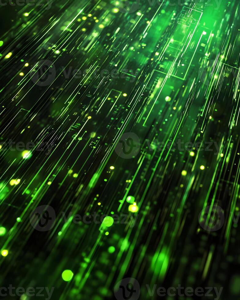 Abstract Visualization of Green Data Streams Reflecting the Essence of Technology and Innovation photo