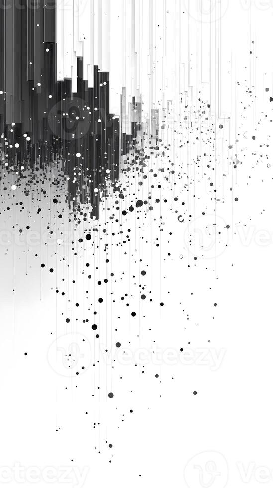 Abstract Pattern of Vertical Lines and Dots Creating a Dynamic Visual Effect in Black and White photo