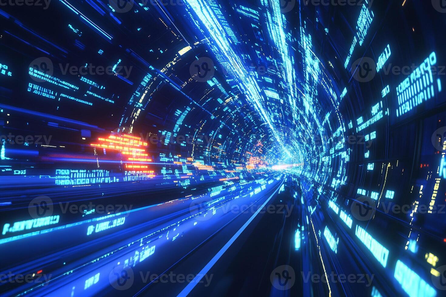 Abstract Representation of Data Flow in a Digital Tunnel photo