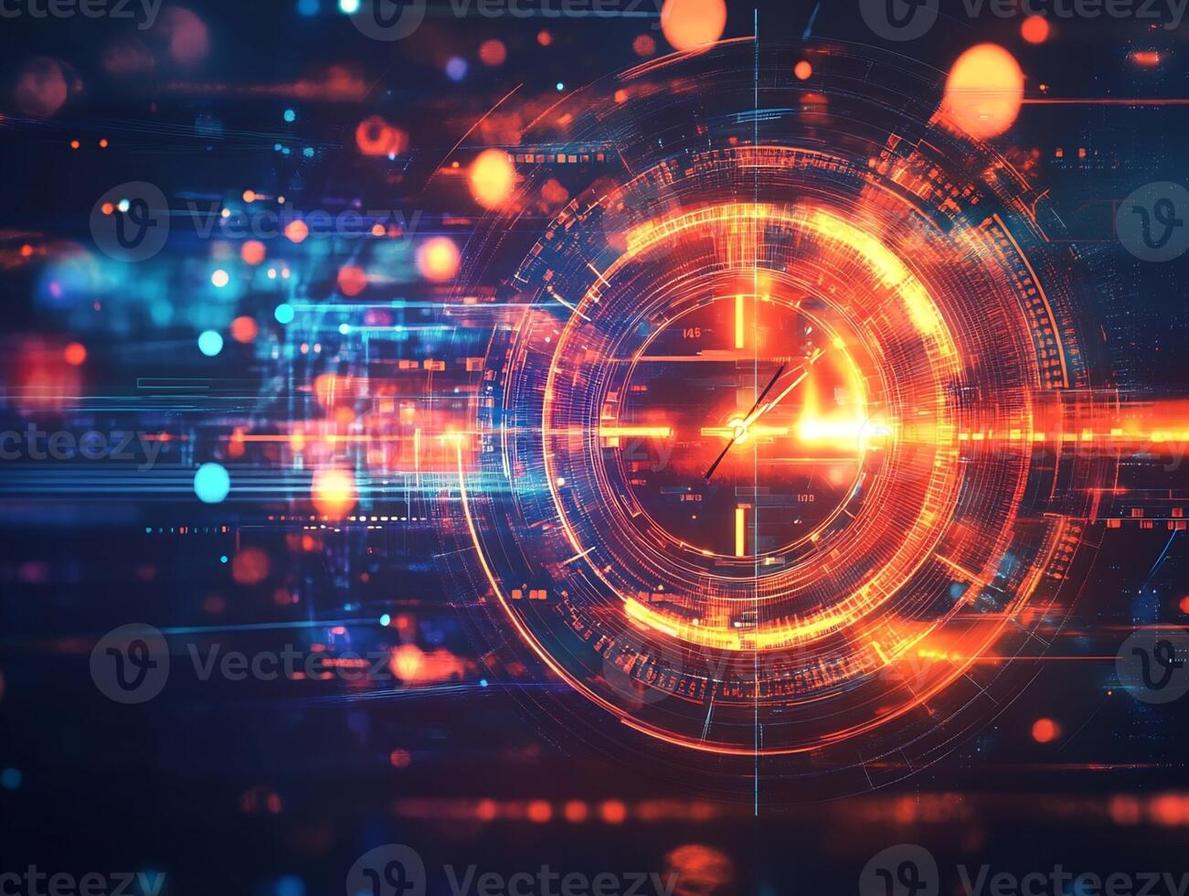 Digital Clock Interface with Data Streams photo