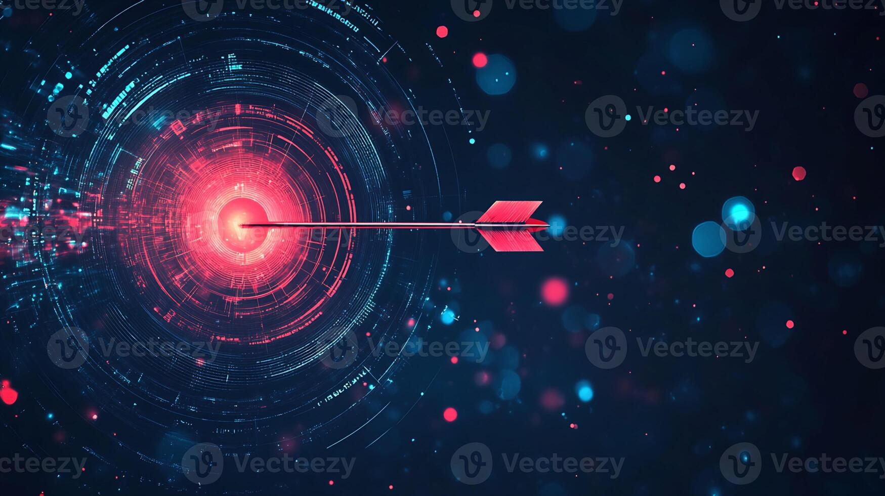 Digital Target with Arrow and Data Streams photo