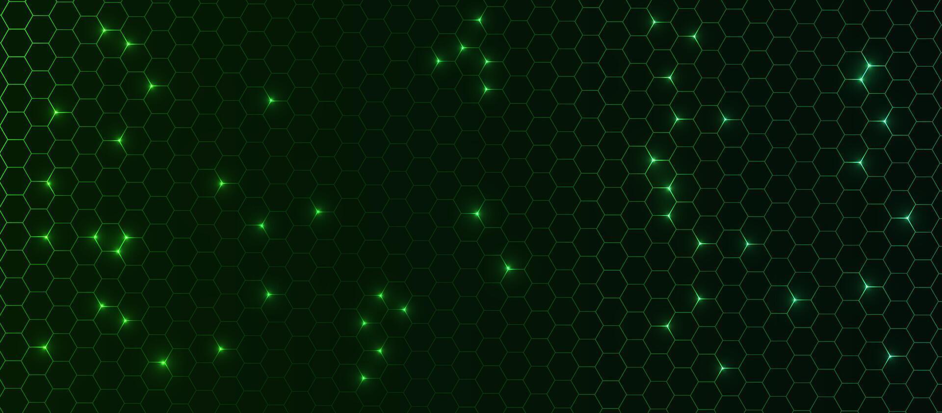 Digital abstract hexagon honeycomb background, realistic green bg for futuristic tech, science, game concepts, technology, medicine, bio. vector