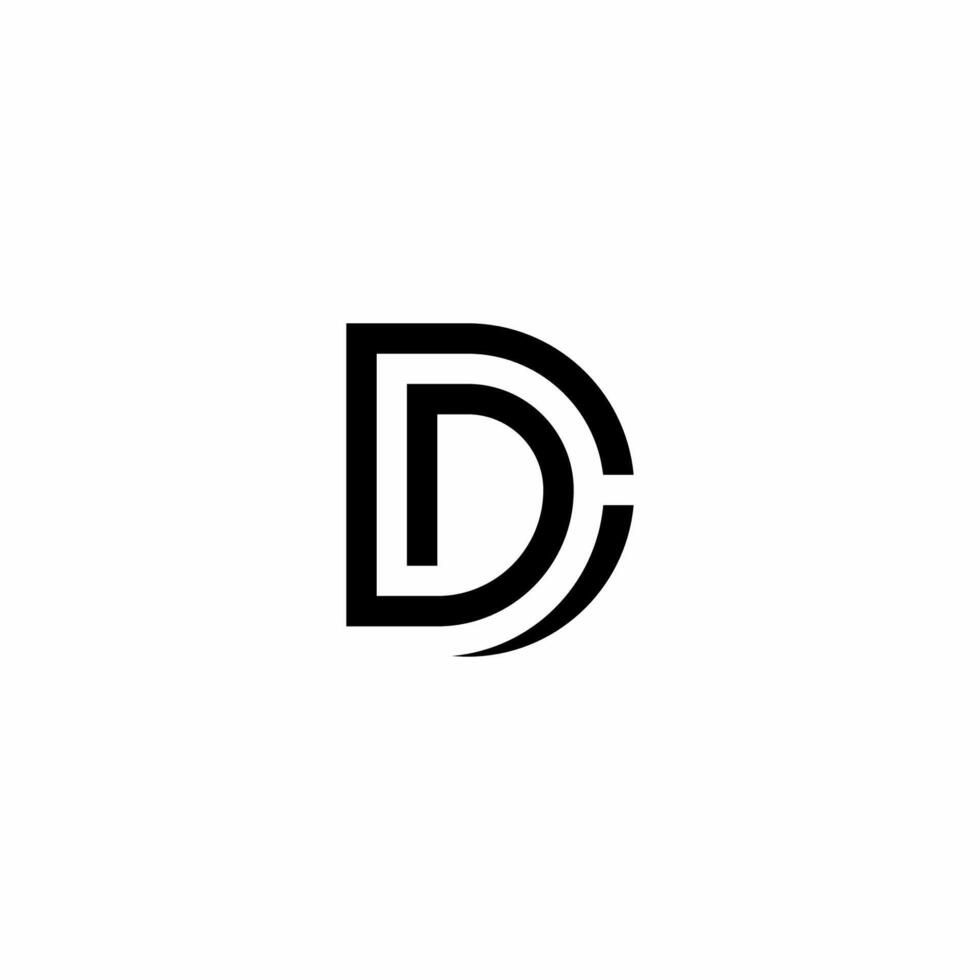 An elegant, dynamic DC or CD monogram. Represents digital innovation, suitable for software development or e-commerce platforms. vector
