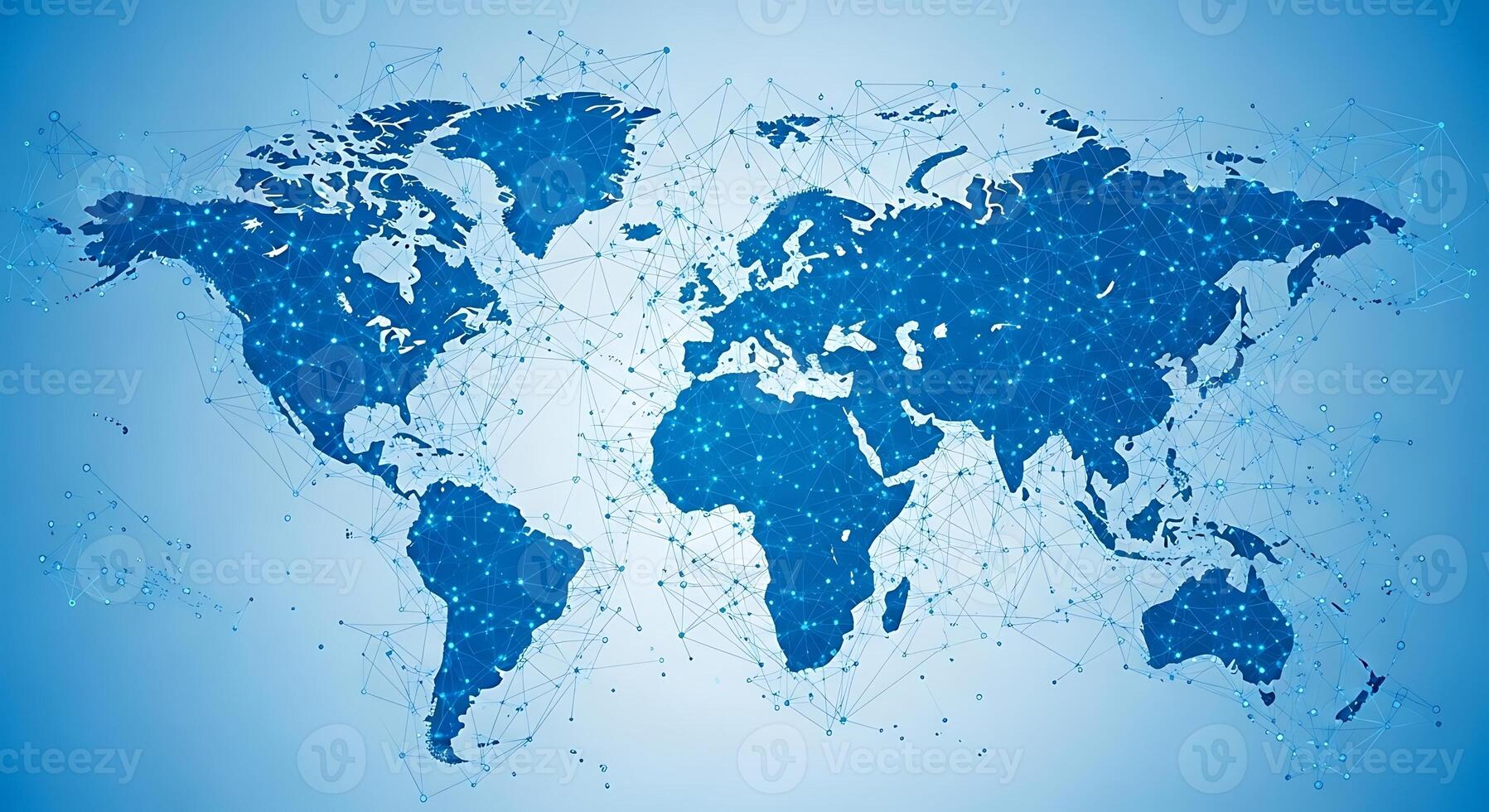 Global Network Connection Map Digital World Connected by Data and Technology photo
