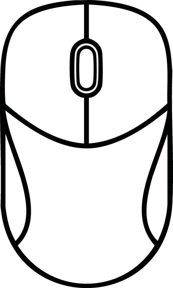 Computer mouse icon simple black line art illustration technology accessory device vector