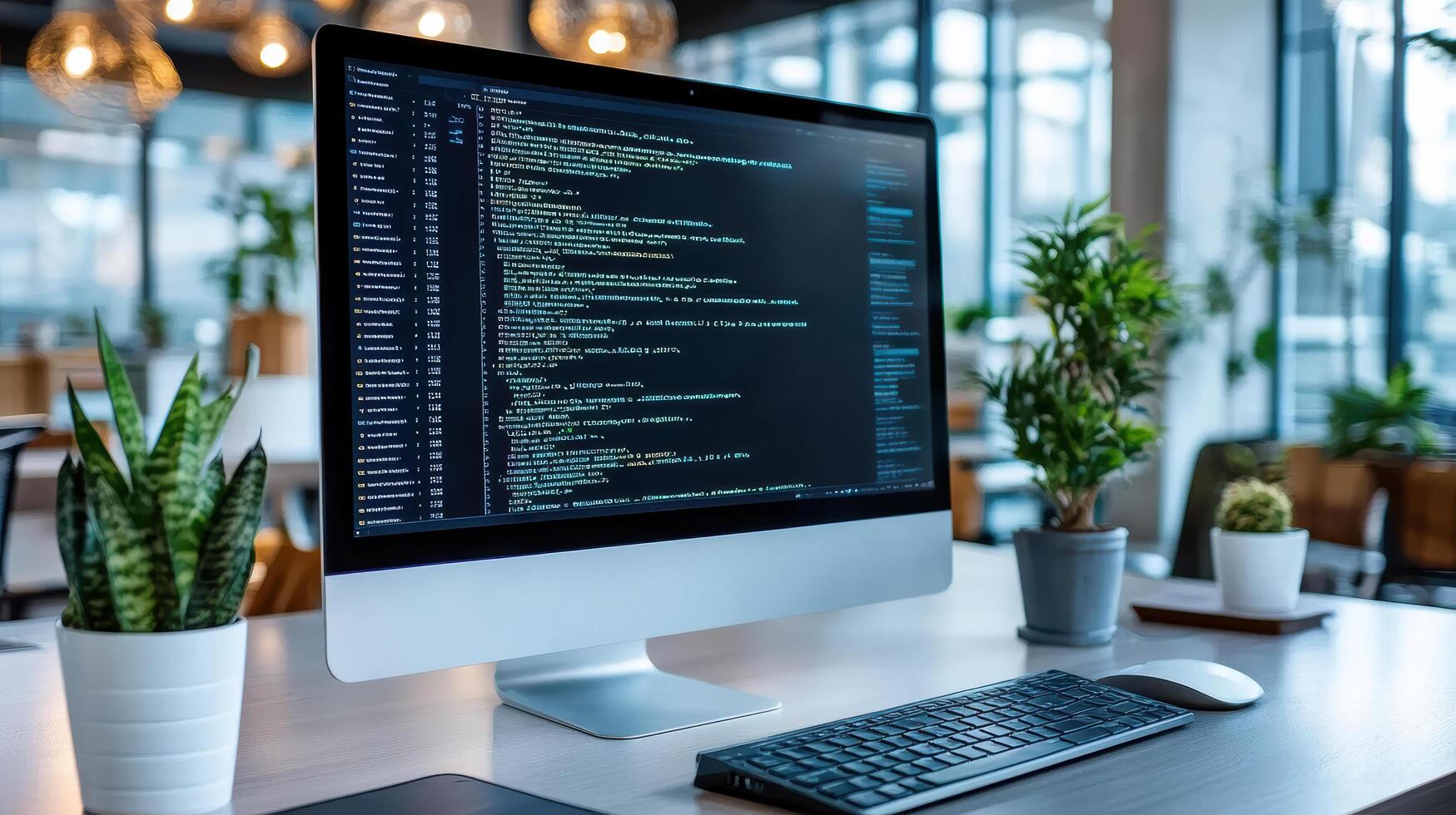 A computer monitor with code on it photo