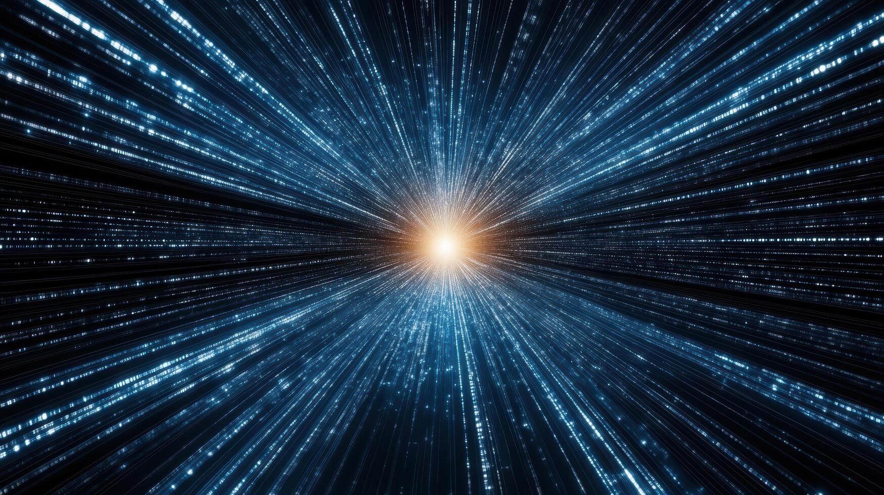 Abstract space background with binary code and light photo