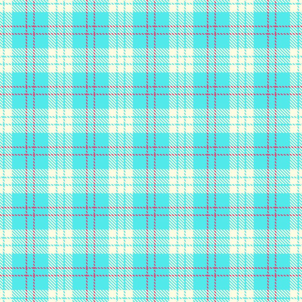 Classic plaid pattern. A seamless tartan design in soft turquoise, cream, and red, perfect for textile design, backgrounds, or adding a touch of retro style to projects. vector