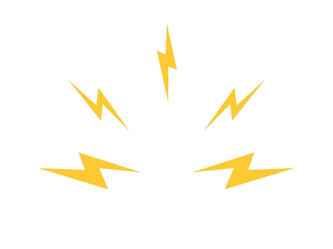 Angry expression element, negative and bad facial expression, noise sign, lightning vector