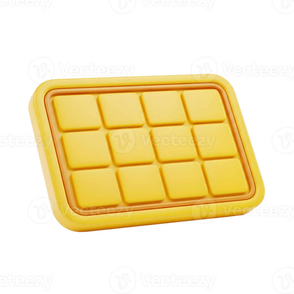 3D Yellow Grid Pad Controller with Twelve Rounded Square Buttons, Transparent Background png
