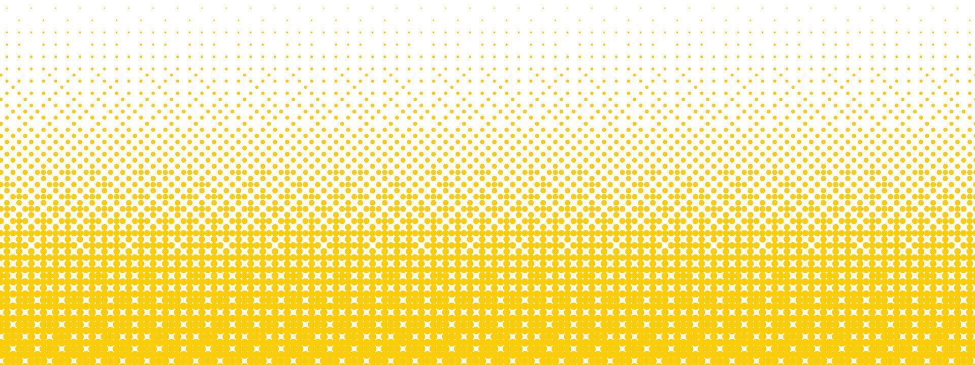 Yellow bitmap gradient texture. Fading pixelated 8 bit gradation pattern. Raster game halfton patern. Repeating dotted dither halftone background. Vanishing comic pop art overlay backdrop vector