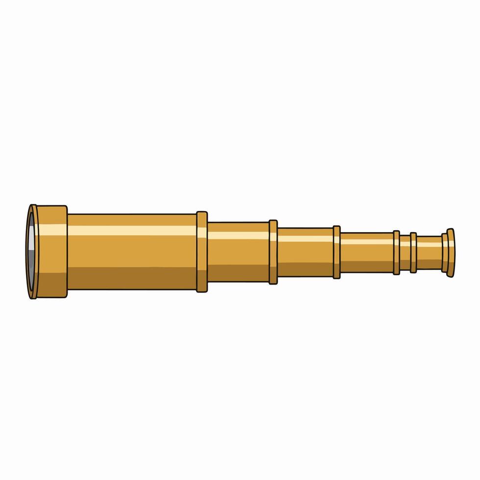 Vintage Brass Telescope for Exploring Distant Horizons and Observing Celestial Objects vector