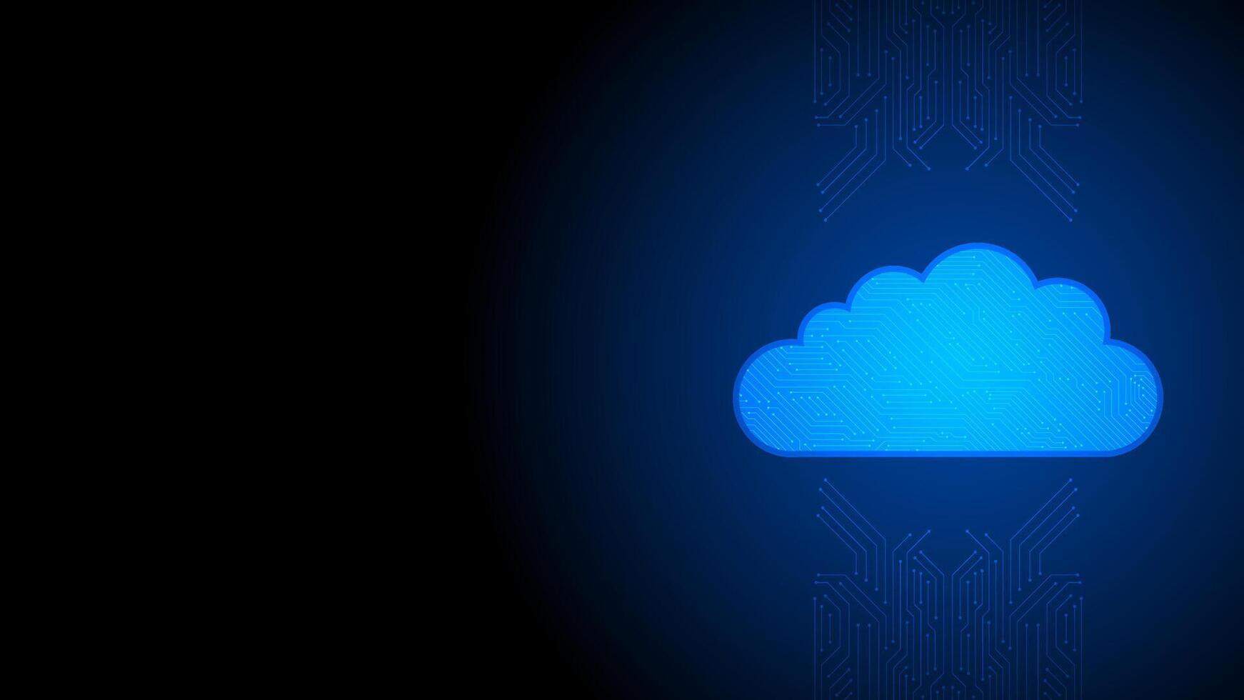 Cloud computing network circuit board background. Abstract cloud connection technology background vector