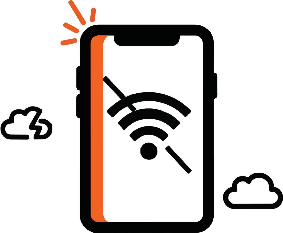 no wifi signal connection error phone illustration vector