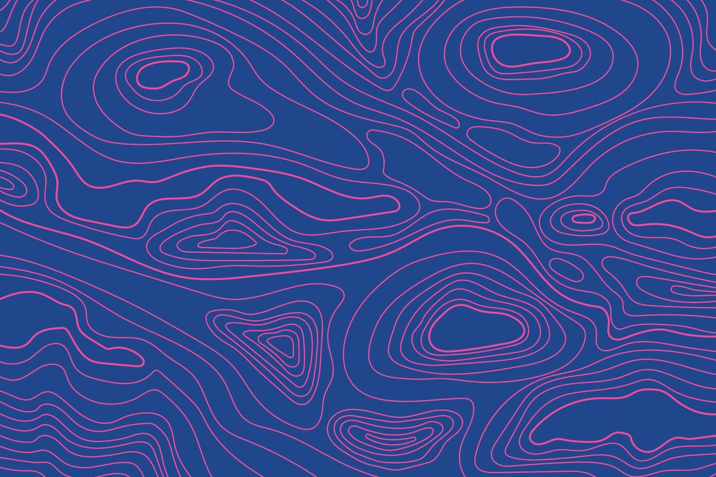 Topographic Blue and Pink Landscape Map with Grid and Lines, Outline Terrain. Banner with geographic mountain relief. Wavy abstract contour background with cartography texture vector