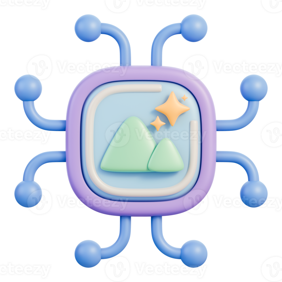ai imagem gerador lasca com CPU o circuito e neural rede máquina Aprendendo difusão modelo pronto para imagem inferência para Informática gráficos conteúdo criação e digital arte 3d ilustração png