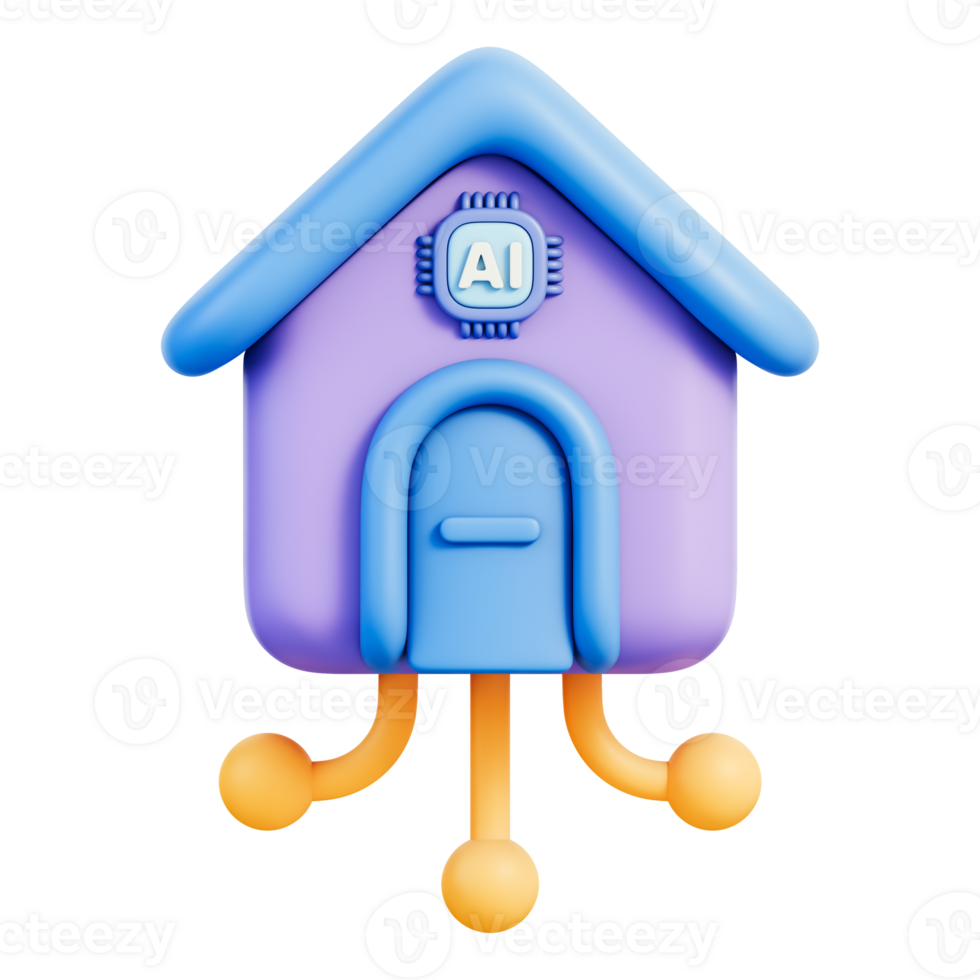 inteligente casa router con microchip processore e IoT Rete per casa assistente 3d illustrazione png