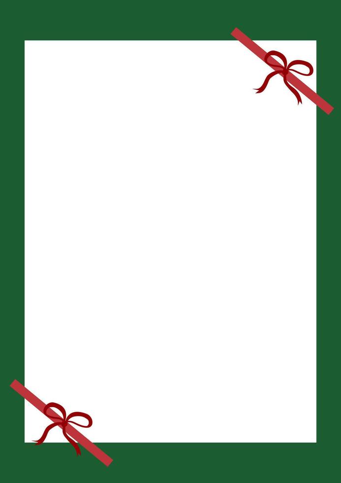 minimal green and red Vertical Frame, Christmas card frame vector