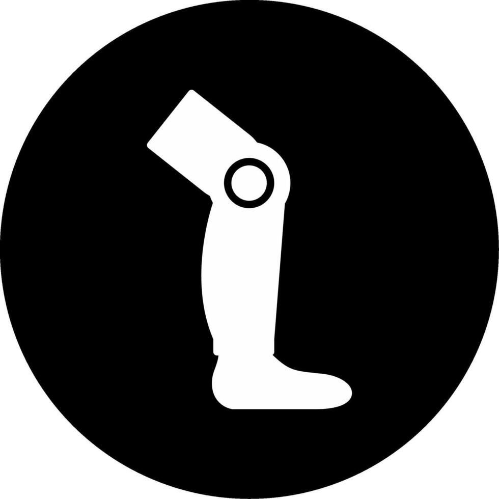 Modern Prosthetic Leg Glyph Circle Inverted vector