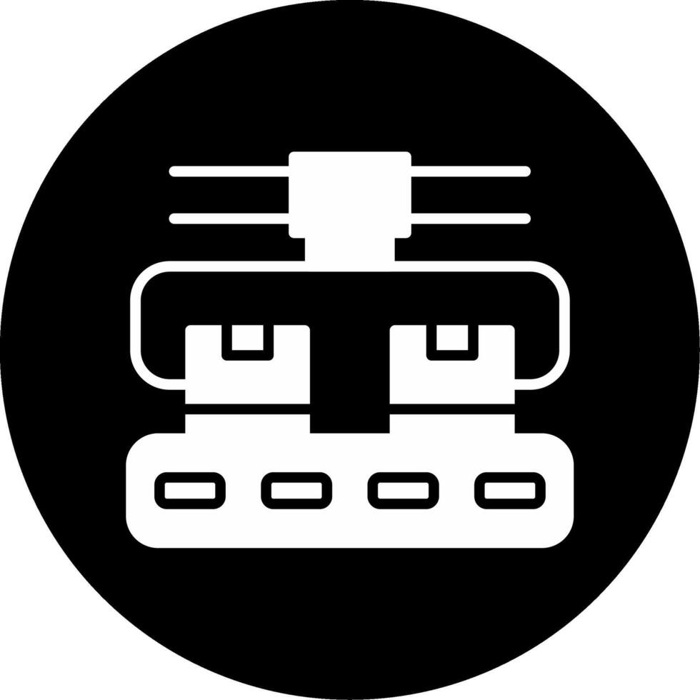 Automated Storage Retrieval System Glyph Circle Inverted vector