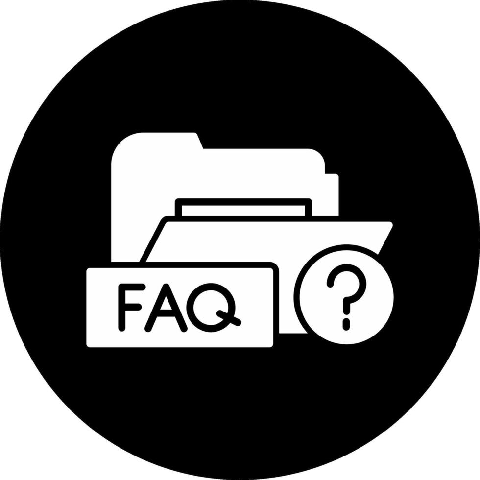 FAQ Help Folder Glyph Circle Inverted vector