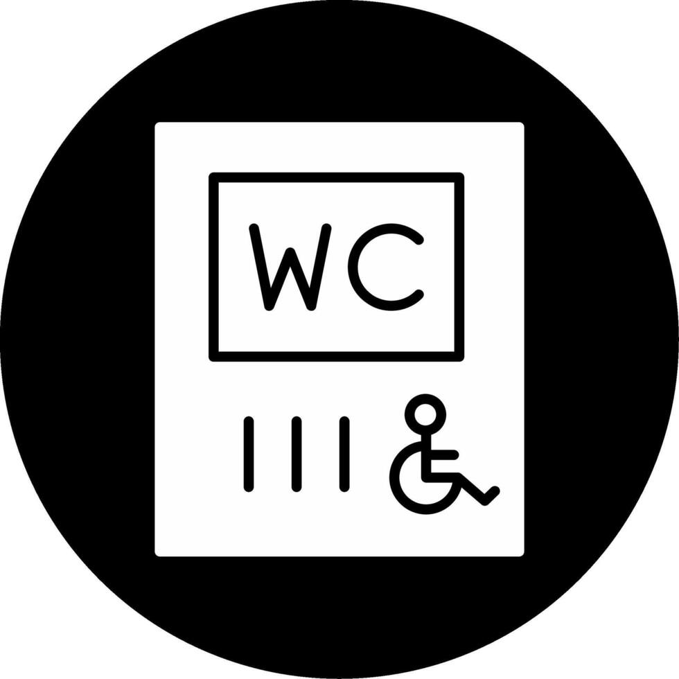 Accessible Public WC Glyph Circle Inverted vector
