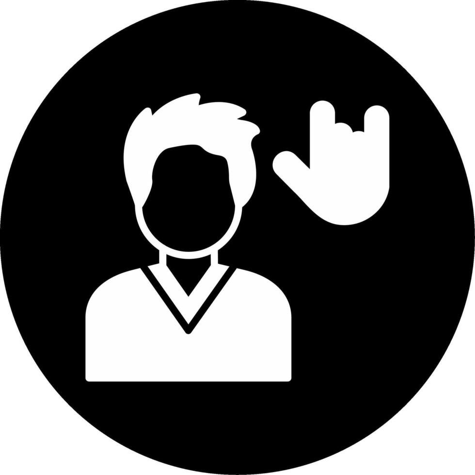 Sign Language Interpreter Glyph Circle Inverted vector