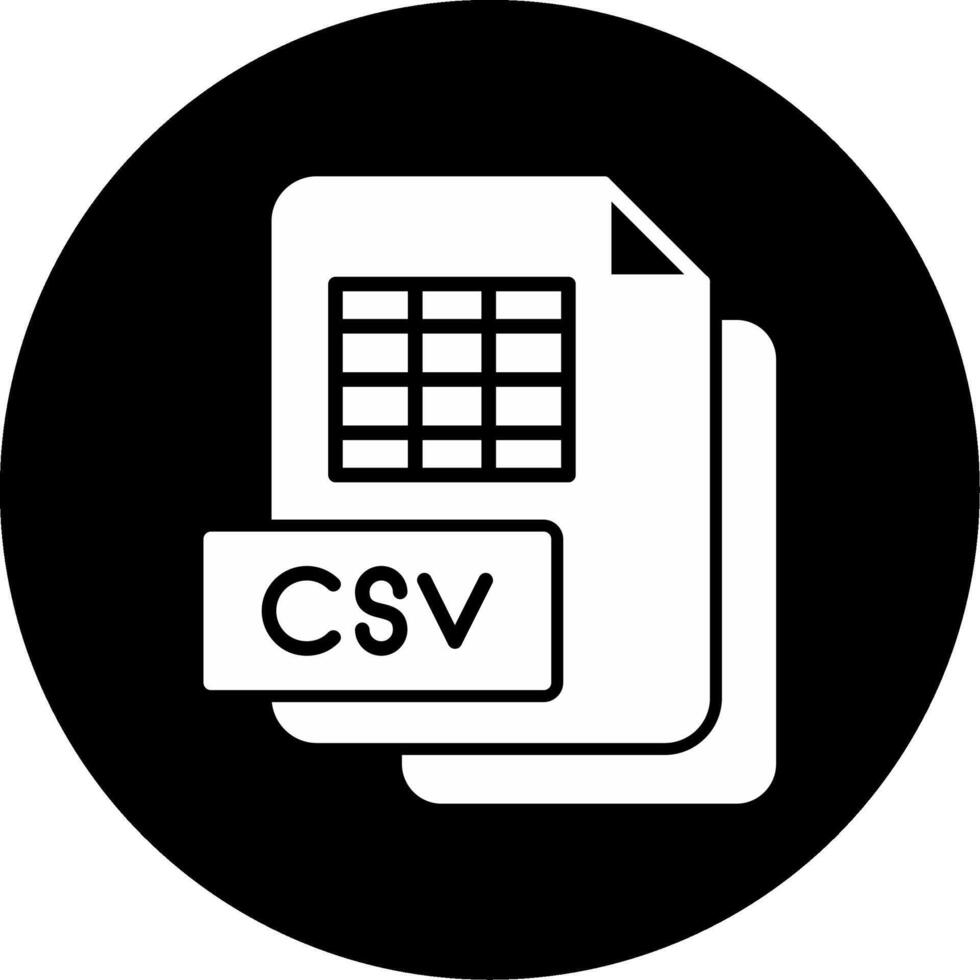 CSV Data Sheet Glyph Circle Inverted vector