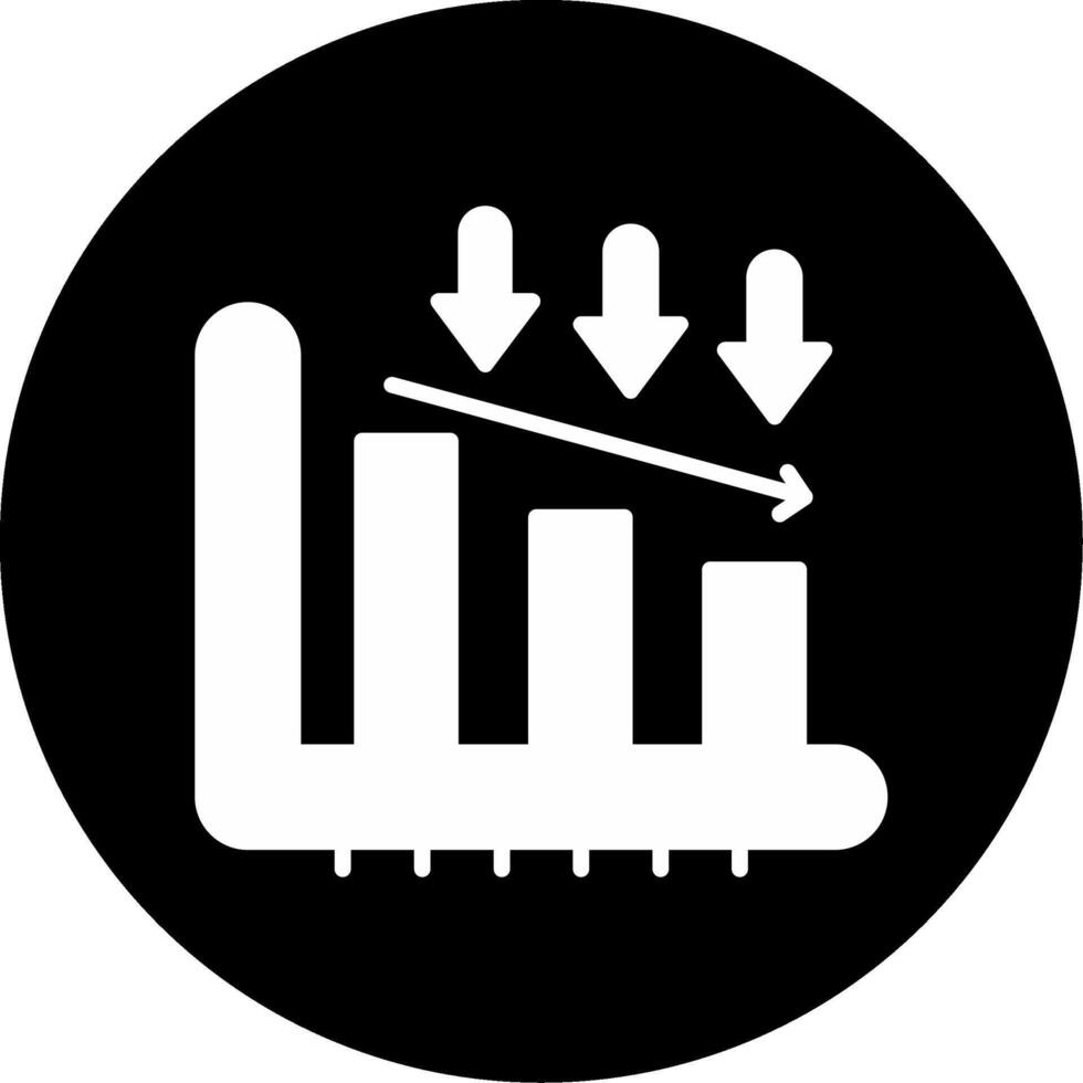 Decrease Bar Graph Glyph Circle Inverted vector