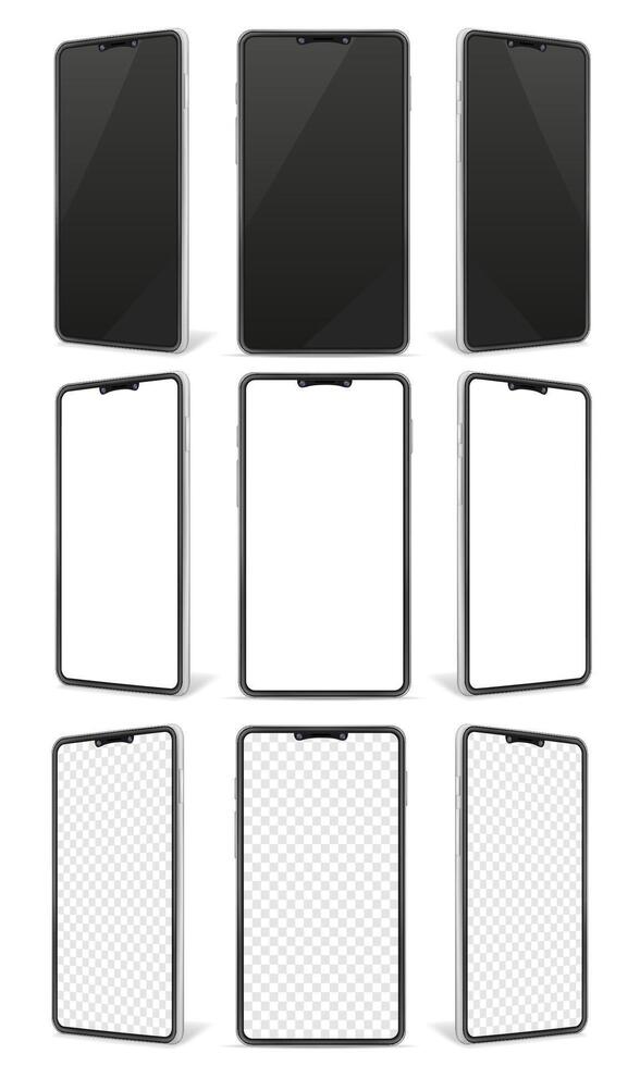 Collection of smartphone mockups vector