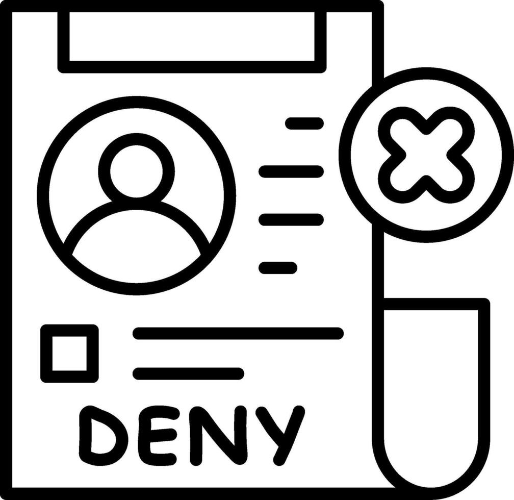 Deny Linear Button Block Stop Refuse vector