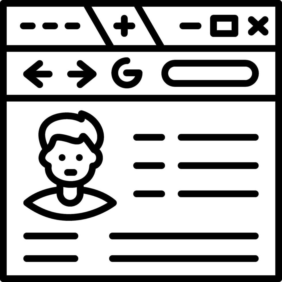 Profile Website Linear Element Icon User Online Page vector