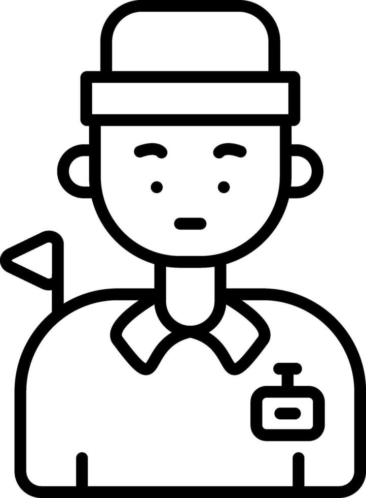 Tour Guide Linear Element Icon Leader Explain History vector