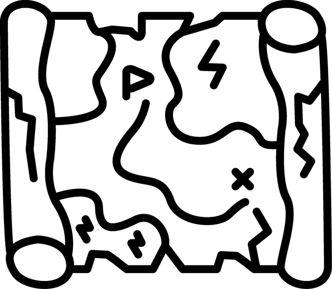 History Treasure Map Linear Element Icon Old Find Location vector