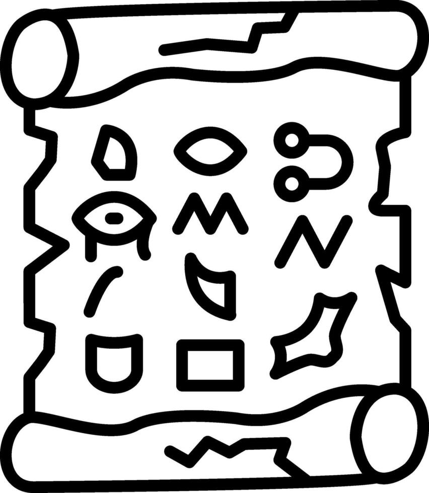 History Papyrus Scroll Linear Element Icon Ancient Paper Roll vector