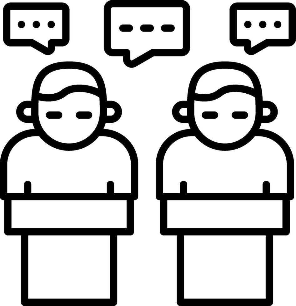 Debating Linear Element Icon Argument Discuss Debate vector