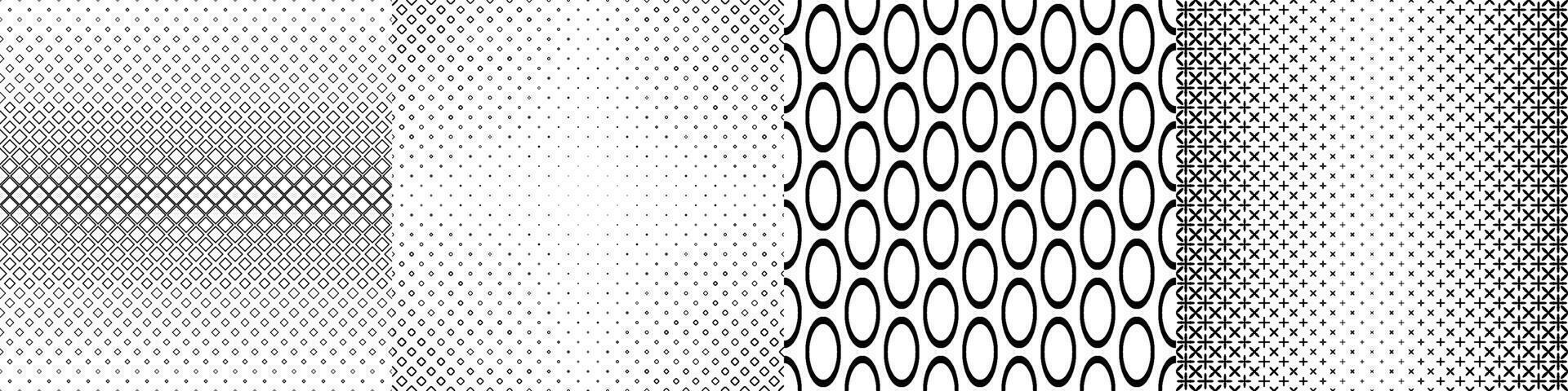 Monochrome geometric pattern background design collection vector
